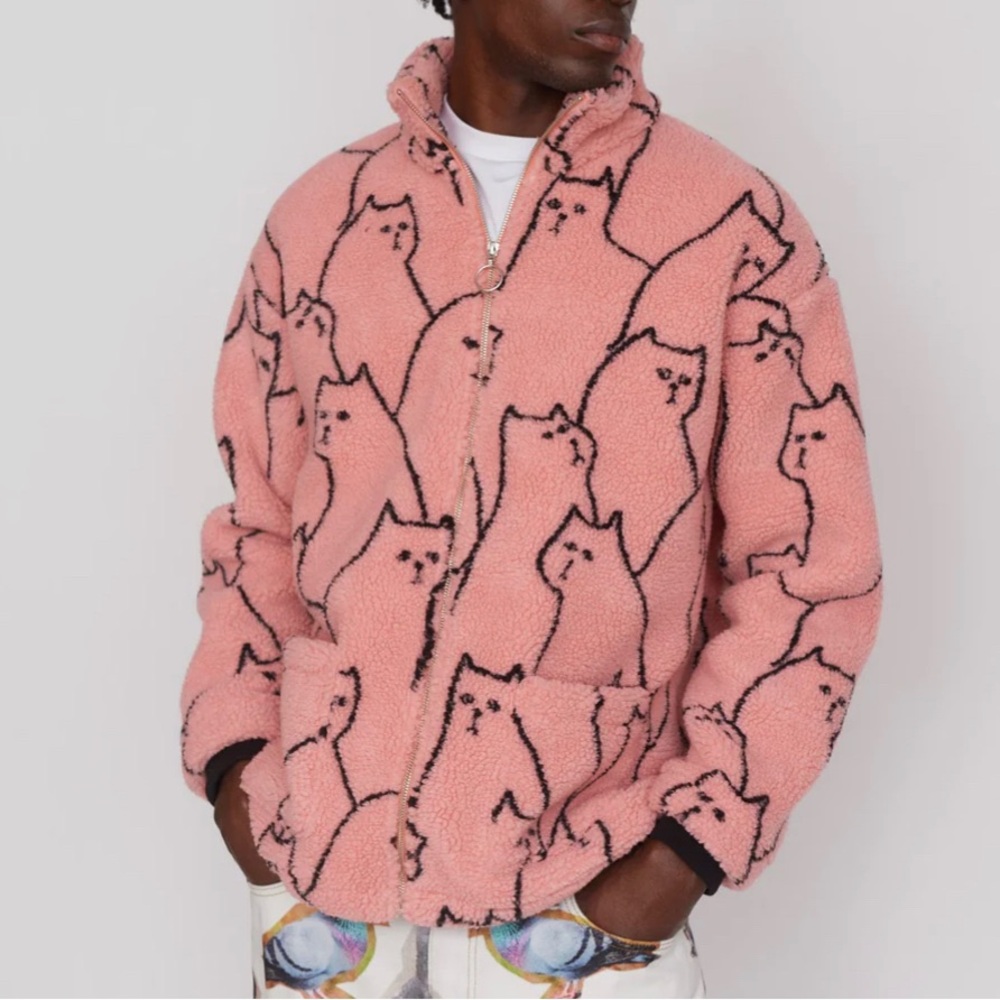 Cat Got Your Tongue Fleece Jacket brand new with tags size large